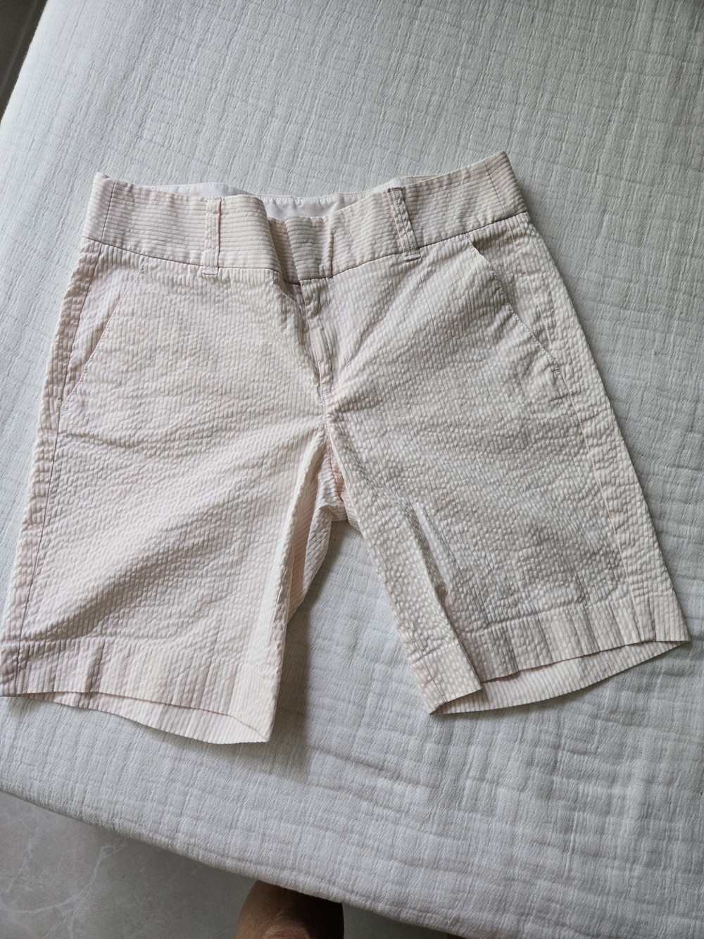 J. Crew Pale Pink Seersucker Bermuda Shorts